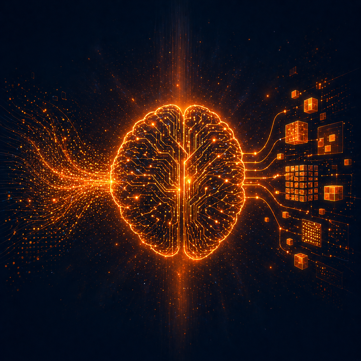 Generative AI neural brain visualization